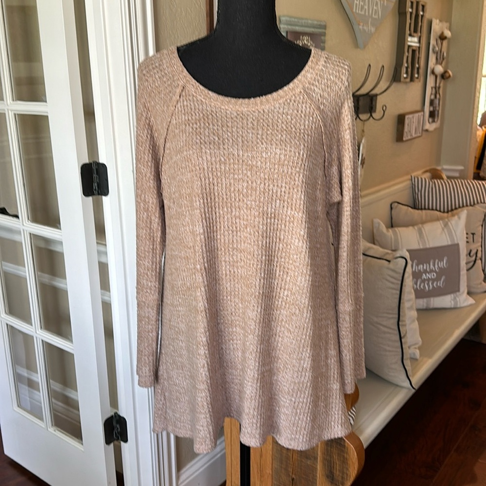 Cute soft waffle material tunic